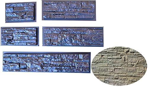 5 Stück Gießformen Schieferstruktur Beton Gips formen Wandverblender #W01 von Betonex