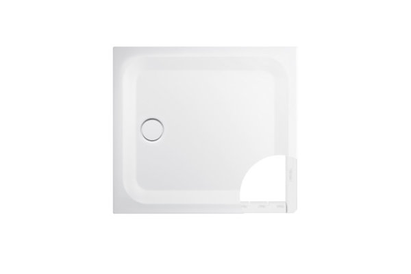 Bette Ultra Rechteck-Duschwanne mit Minimum-Wannenträger, 1000x900x25mm, Glasur Plus, 1660, Farbe: Silver von Bette