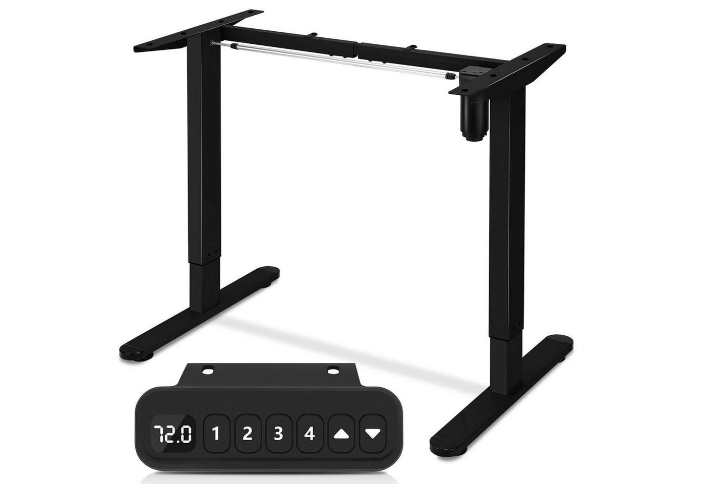 Bettizia Schreibtisch Höhenverstellbarer Schreibtisch Teleskop Tisch bis belastbar 80kg (Spar-Set, 1-St., 1 Tisch), höhenverstellbarer 71-119 cm, 4-Memory-Funktion, Kollisionschutz von Bettizia