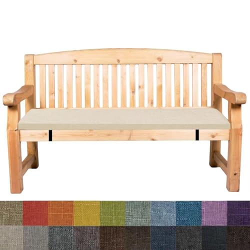 3CM Dicke Sitzauflage Sitzkissen Bank, Bankauflage Bankkissen, Waschbare Stuhlkissen Bankpolster, Gartenbank Auflage Outdoor, Sitzkissen Groß für Stuhl Boden Bürostuhl,Hellbeige, 100x35x3cm von Bettschlange