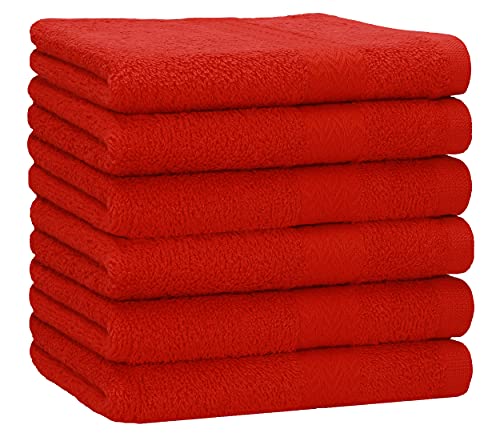 Betz 6 Stück Duschtücher Duschtuch Set Größe 70x140 cm Duschhandtuch Badetuch Strandtuch Handtuch Premium 100% Baumwolle Farbe rot von Betz