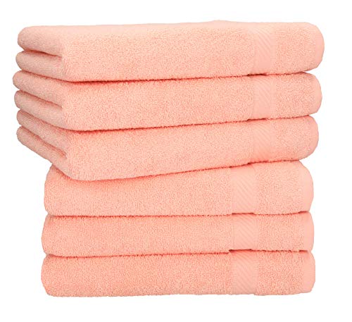 Betz Handtuch 6er Pack Handtücher Set Palermo Größe 50x100 cm 100% Baumwolle - gut trocknend, leichte Qualität - ideal für Sport, Strand, Reisen Farbe apricot von Betz