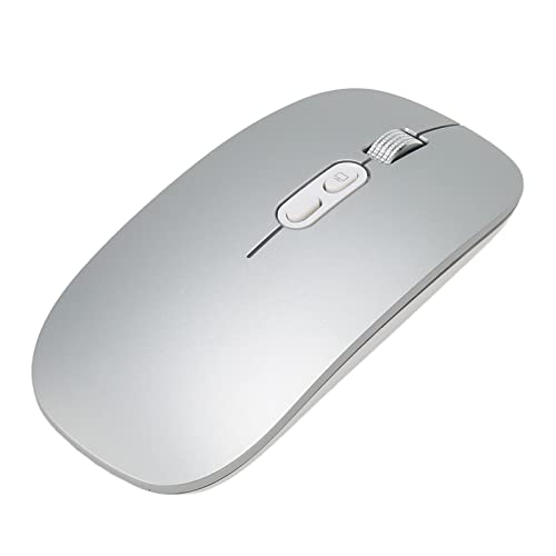 Bewinner Kabellose Maus, 2,4 G Kabellose Maus für Laptop, Bluetooth-Maus, Leise Kabellose Computermaus mit Buntem Licht, Ergonomische Kabellose Mäuse für Windows Mac PC (Silber grau) von Bewinner