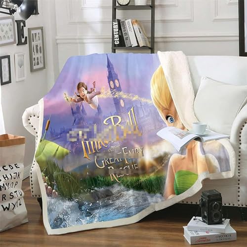 Bfrdollf Tinkerbell Kuscheldecke Tinkerbell Und Die Piratenfee Decke 150x200 Kinder Weiche Fleecedecke Als Sofadecke Wohndecken (3,150 X 200 cm) von Bfrdollf