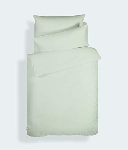 Bianca Plain Dyed Light Green Bettwäsche-Set für 135 cm breite Betten, 100% Perkal-Baumwolle von Bianca