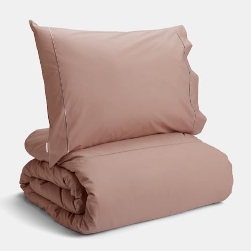 Bianca Plain Dyed Rose Tan Bettwäsche-Set für 105 cm breite Betten, 100% Perkal-Baumwolle von Bianca