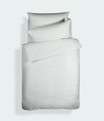 Bianca Plain Dyed White Bettwäsche-Set für 135 cm breite Betten, 100% Perkal-Baumwolle von Bianca