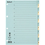 Biella 1 bis 12 Register DIN A4 Blau, Gelb 12-teilig 4 Löcher 0462441.00 12 Blatt von Biella