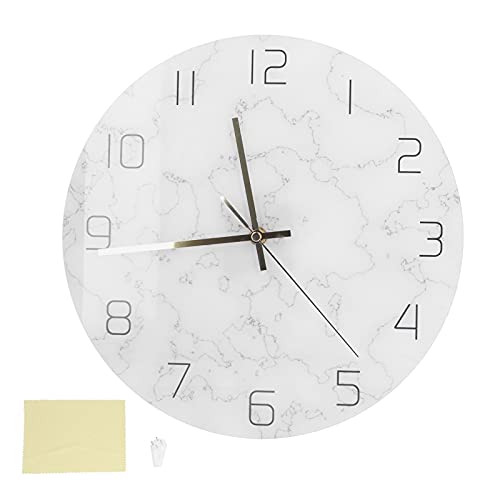 BigKing Wanduhr,Silent Clock Einfache Marmor Wanduhr Mode Gebrochen Acryl Material UV-Druck Uhr Wohnzimmer Dekoration von BigKing
