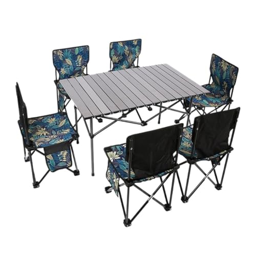 Biijuk Picknicktisch Outdoor-Klapptisch Und Stühle, Selbstfahrendes Tisch- Und Stuhl-Set, Tragbarer Camping-Picknicktisch Und Stühle Campingtische (Color : A, Size : G) von Biijuk
