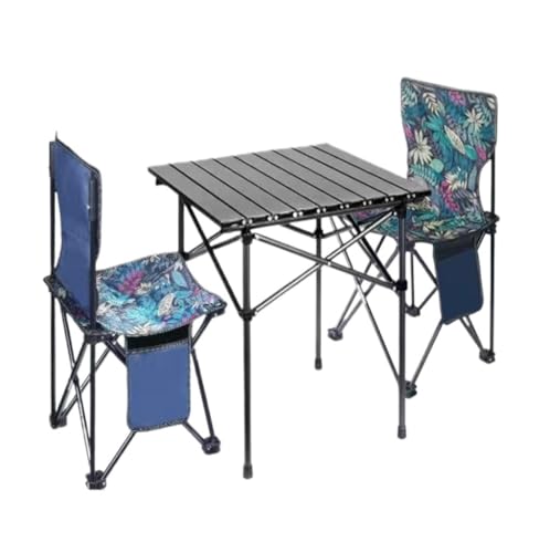 Biijuk Picknicktisch Outdoor-Klapptisch Und Stuhl-Set, Picknicktisch Und Stuhl, Tragbares Camping-Picknicktisch Und Stuhl-Set Campingtische (Color : A, Size : M) von Biijuk