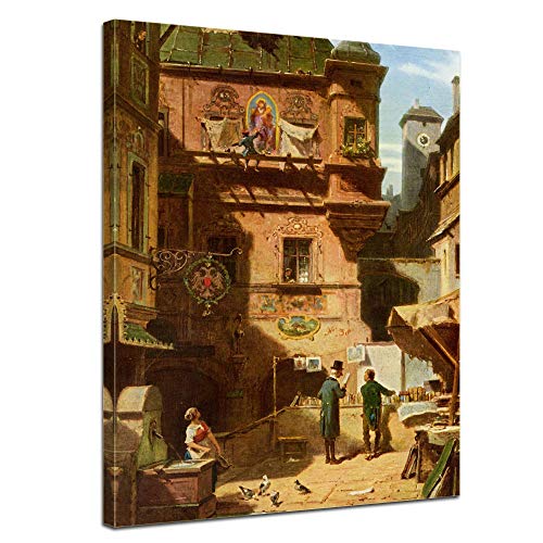 Bilderdepot24 Bild auf Leinwand | Carl Spitzweg Kunst und Wissenschaft in 30x40 cm als Wandbild | Wand-deko Dekoration Wohnung alte Meister | 180929-30x40 von Bilderdepot24