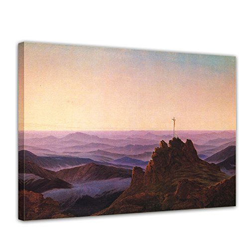 Bilderdepot24 Bild auf Leinwand | Caspar David Friedrich Morgen im Riesengebirge in 80x60 cm als Wandbild | Wand-deko Dekoration Wohnung alte Meister | NEU-180201-80x60-mir von Bilderdepot24