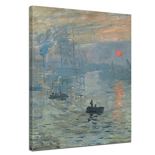 Bilderdepot24 Bild auf Leinwand | Claude Monet Impression Sonnenaufgang in 50x70 cm als Wandbild | Wand-deko Dekoration Wohnung alte Meister | 180835-50x70 von Bilderdepot24