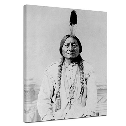 Bilderdepot24 Bild auf Leinwand | Sitting Bull - Fotografie in 50x60 cm als Wandbild | Wand-deko Dekoration Wohnung Berühmtheiten & Zeitgeschichte | 181136-50x60 von Bilderdepot24