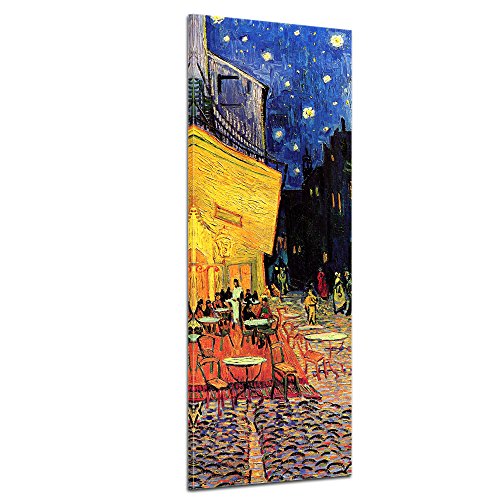 Bilderdepot24 Bild auf Leinwand | Vincent Van Gogh Caféterrasse am Abend in 40x120 cm als Wandbild | Wand-deko Dekoration Wohnung alte Meister | 180304-40x120 von Bilderdepot24