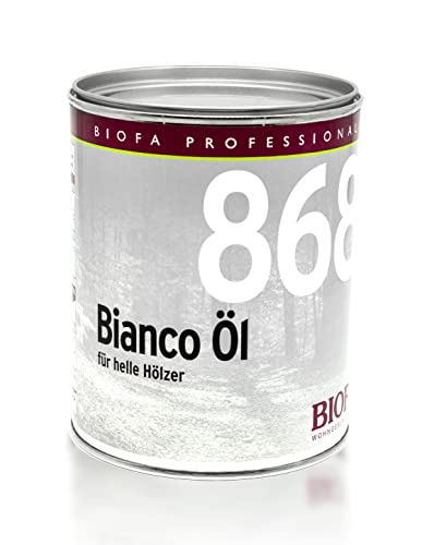 BIOFA Bianco Öl Hartöl hell Parkettöl Holzbodenöl Eiche Ahorn Nadelhölzer (1 Liter) von Biofa