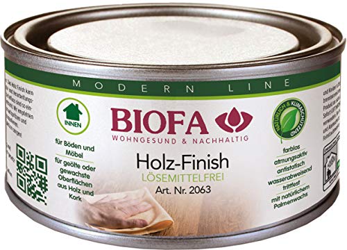 Biofa Holzfinish (Wachsbalsam) | lösemittelfrei | 2063 Größe 0,25 L von Biofa