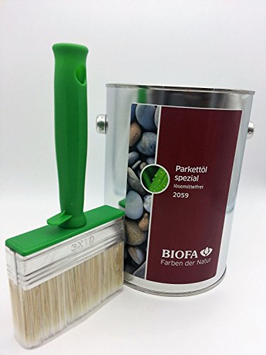 Biofa | Parkettöl spezial | lösemittelfrei | 2059 | 2,5 L Set mit Ölpinsel von Biofa