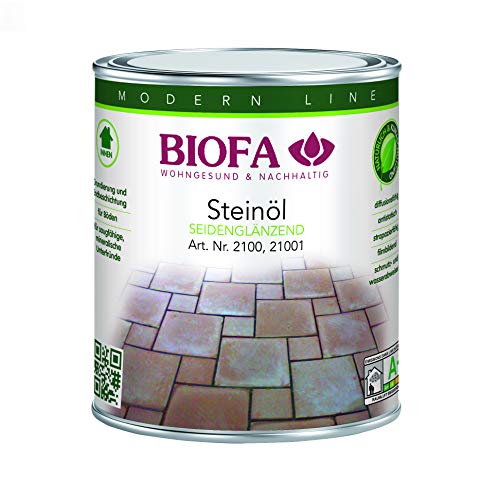 Biofa Steinöl farblos, Plattenöl, Travertin, Marmor, Naturstein, Terracotta, Estrich, alle mineralische Untergründe (1 L) von Biofa