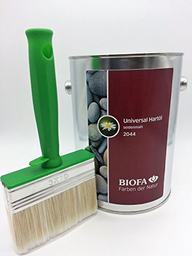 Eco-Werk Set Biofa Universal Hartöl | seidenmatt | 2044 | 2,5 L Set mit Ölpinsel von Biofa