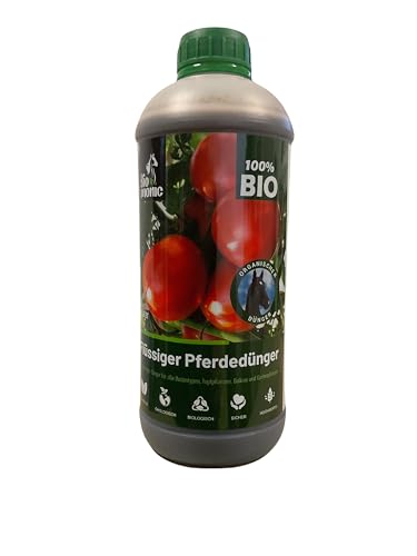 Biomonic Pferdemist - 100% Natürliches Zertifiziertes Produkt - Universeller Dünger für Grünpflanzen, Blühpflanzen, Obst, Gemüse, in der Landwirtschaft - Dünger für Tomaten 1l von Biomonic