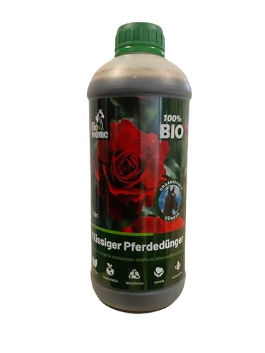Biomonic Pferdemist - 100% Natürliches Zertifiziertes Produkt - Universeller Dünger für Grünpflanzen, Blühpflanzen, Obst, Gemüse, in der Landwirtschaft - Dünger für Rosen 1l von Biomonic