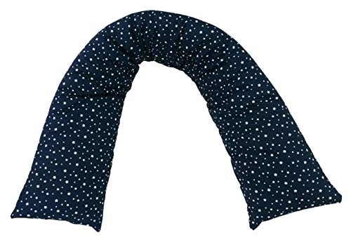 Bezug für Seitenschläferkissen/Stillkissen 140 x 35 cm (Baumwolle Sterne klein blau) von Biona