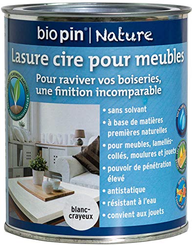 Biopin Nature Holzlasur für Möbel, 0,75 l, Weiß von Biopin Nature