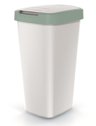 Mülleimer Müllbehälter Abfalleimer Biomülleimer Aschgrau mit Deckel Abfallsammler Mülltonne Papierkorb Schwingeimer (Grün, 25L) von BirnePower