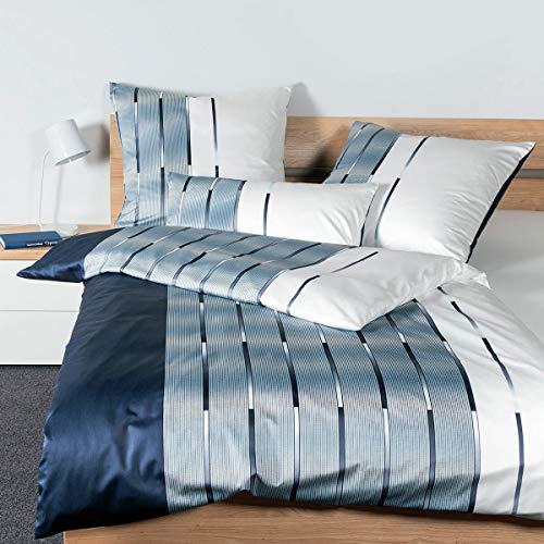 Janine Design Interlock Feinjersey Bettwäsche Carmen S 55026-02 nachtschattenblau 1 Bettbezug 135 x 200 cm + 1 Kissenbezug 80 x 80 cm von Janine Design