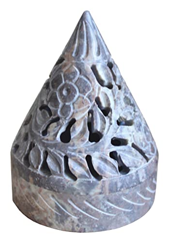 Bitto Räucherkegelhalter & Windlicht Pyramide, Räucherkerzenhalter, aus Softstone, H: 10,5 cm, Ø 8 cm von Bitto