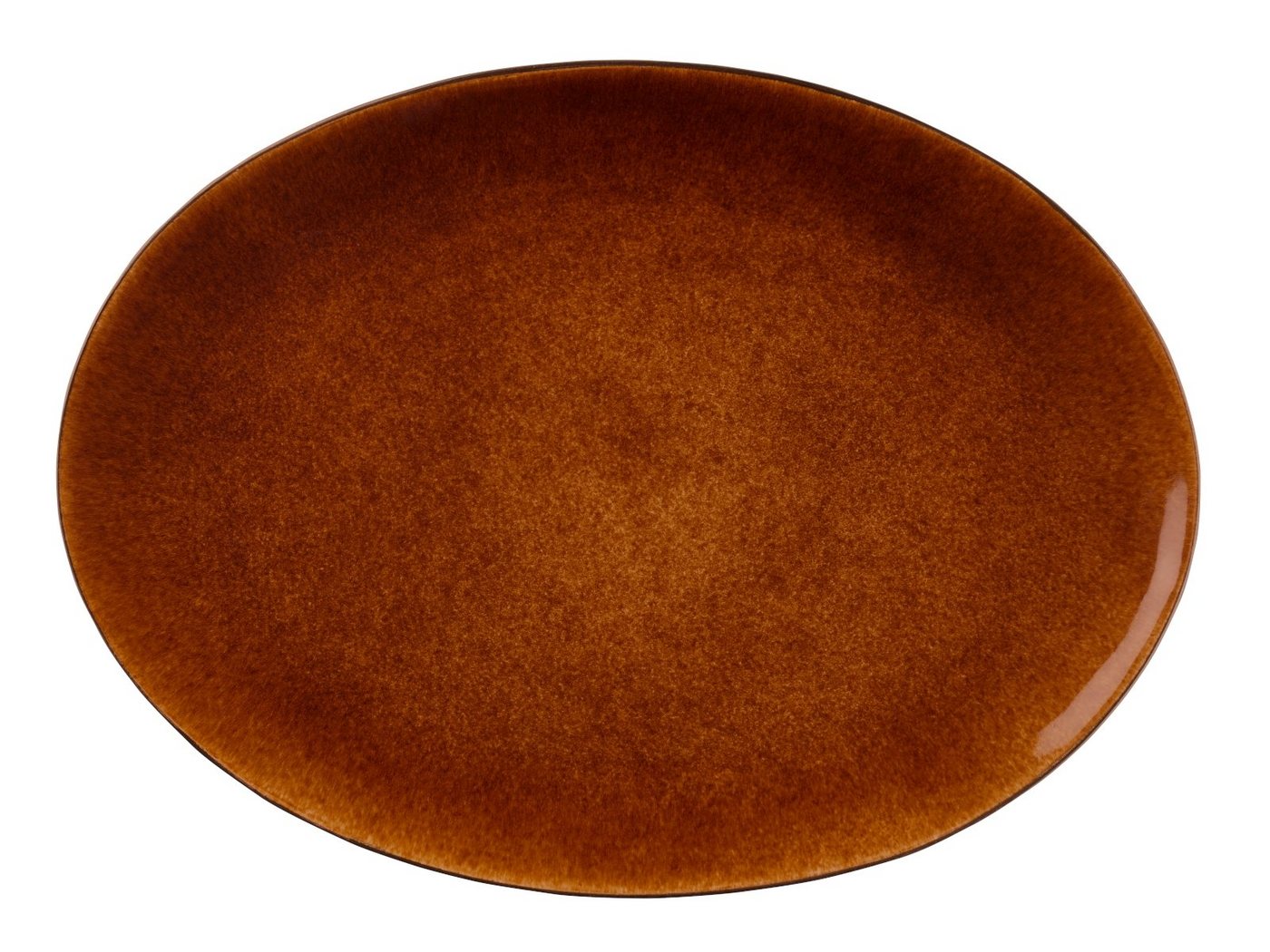 Bitz Servierplatte Servierplatte oval black/amber 45 x 34 cm, Steinzeug, (Servierplatte) von Bitz