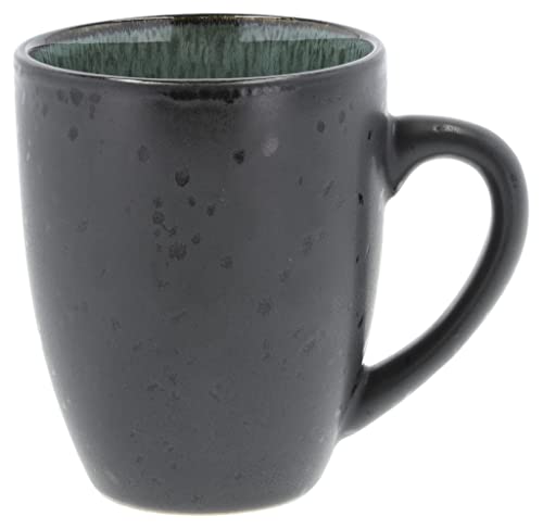 BITZ Kaffeetasse/Kaffeebecher, Tasse aus robustem Steinzeug, 30 cl, schwarz außen/grün innen von BITZ