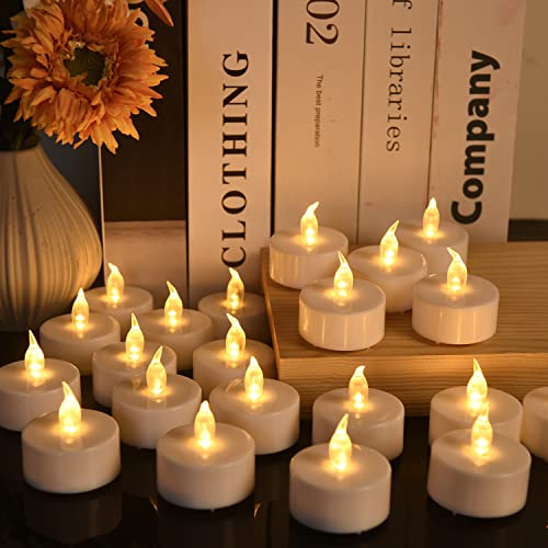 Biyanuo LED Teelichter,12 Stück LED Kerzen CR2032 Batterie betrieben Kerzen flammenlose Teelicht,Weihnachten Hochzeit oder anderen Gelegenheiten weit verbreitet sein(warmes Gelb 12 pcs) von Biyanuo