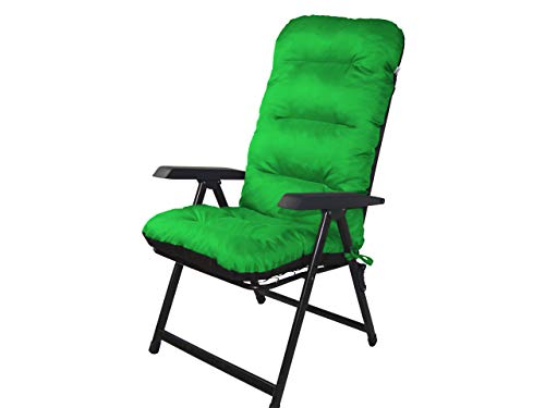 Bjird 2 x Stuhlauflagen für Gartenmöbel Sitzpolster für Hochlehner Gartenmöbelauflagen, Chair, Gartenstuhl-Auflage - 120 x 48 x 7 cm - Grün - 2 Stück von Bjird