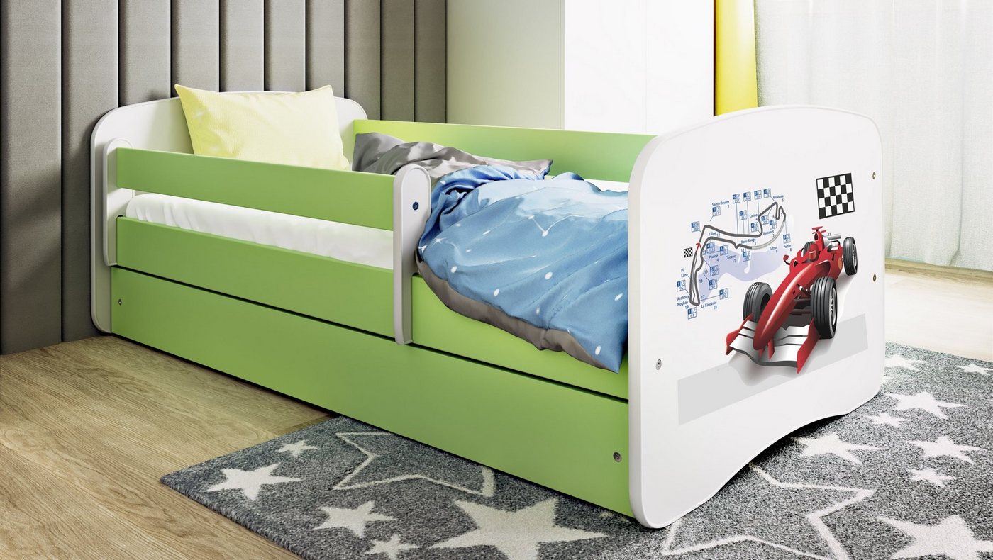 Bjird Kinderbett Babydream 180x80 cm 160x80 cm 140x70 cm (optional mit Matratze, mit Schublade Rausfallschutz und Lattenrost), verschieden Farben und Varianten für Mädchen und Jungen von Bjird