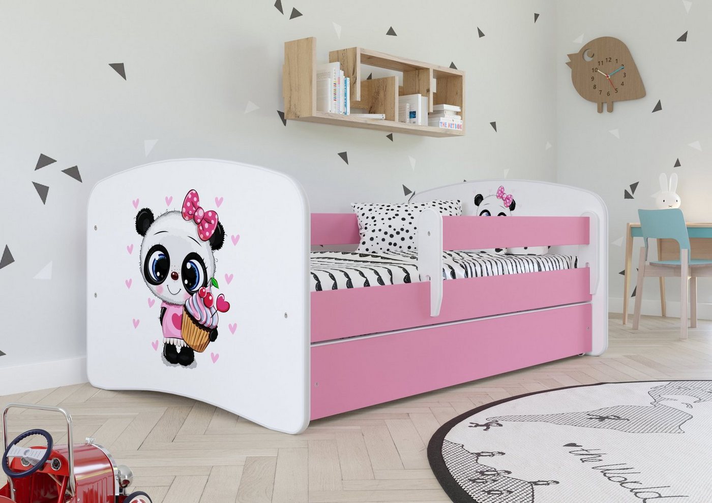 Bjird Kinderbett Babydream 180x80 cm 160x80 cm 140x70 cm (optional mit Matratze, mit Schublade Rausfallschutz und Lattenrost), verschieden Farben und Varianten für Mädchen und Jungen von Bjird