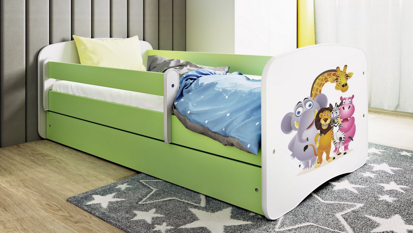 Bjird Kinderbett Babydream 180x80 cm 160x80 cm 140x70 cm (optional mit Matratze, mit Schublade Rausfallschutz und Lattenrost), verschieden Farben und Varianten für Mädchen und Jungen von Bjird