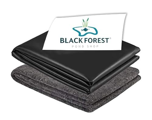 Black Forest Pond Shop Teichfolie EPDM - 1,00 mm, 12m x 6m Schwarz + 300g Teichvlies - für Teich Gartenteich Zierteich - 12,20 x 6 m von Black Forest Pond Shop