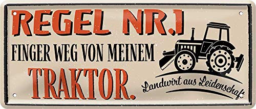 Finger weg von meinem Traktor Landwirt 28 x 12 cm Spruch Deko Blechschild 1814 von WOGEKA ART