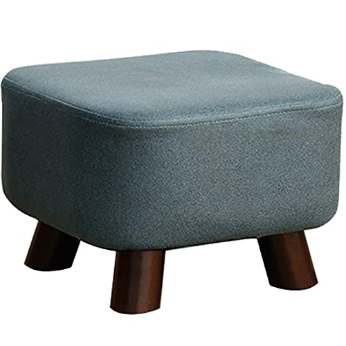 Bleyoum Fabric Square Footstool with Wood Legs Footrest Small Ottoman Stool with Non-Skid Wood Legs Modern Small Step Stool for Outdoor Couch Office Living Room(Size:28cm*28cm*19cm,Color:Dark Green) von Bleyoum