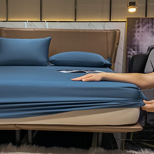 Luxuriöses Spannbettlaken für Doppelbetten, weiche 100% Baumwolle, elastisches Unterlaken auf Doppelbettmatratze bis zu tiefen Ecken, 180 x 200 cm + 30 cm von Bleyoum