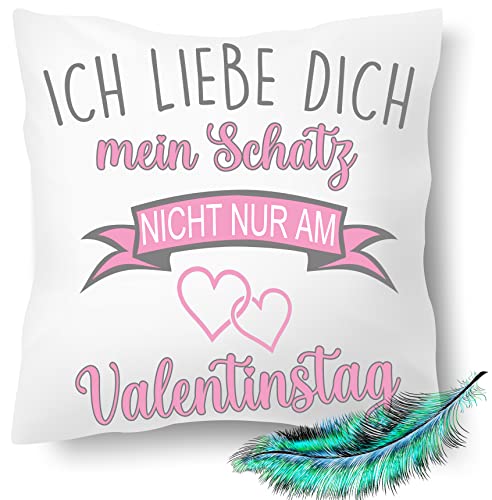 Blickfang Ich Liebe Dich Mein Schatz Kissen für Sie Uns Ihn | Dekokissen | Kuschelkissen 40X40 Bedruckt | Kissenbezug (mit Kissenfüllung) von Blickfang