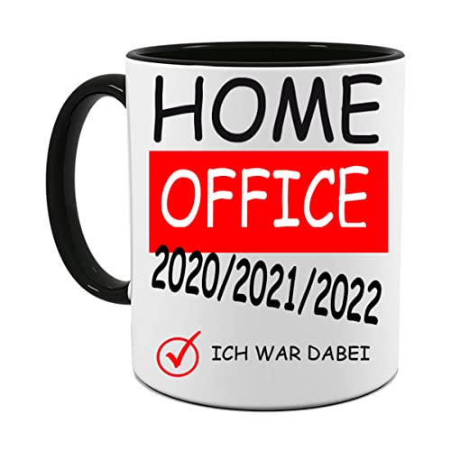 Home Office Tasse |Homeoffice 2020/2021/2022 |Fototasse |Bürotasse |Geschnek für Kollegen |Lustige Tasse mit Spruch|Kaffee - Tee- Kakao Tasse |Keramik |Spülmaschinenfest(Schwarz) von Blickfang