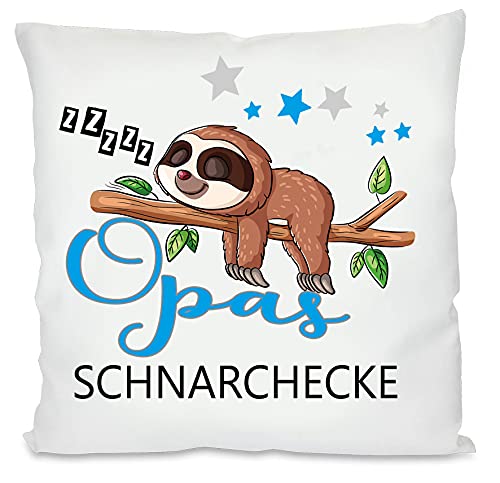 Opas & Omas Schnarchecke Kuschelkissen |Geschenk| Großeltern| Fotokissen | Motivkissen | bedrucktes Kissen | Baumwolle | Kissen | Motivkissen (Opas, ohne Kissenfüllung) von Blickfang