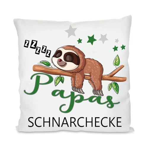 Schnarchecke Kuschelkissen |Geschenk| Eltern Mama, Papa, Tante, Bruder, Schwester | Fotokissen | Motivkissen | bedrucktes Kissen | Baumwolle | Kissen | Motivkissen (ohne Kissenfüllung, Papa) von Blickfang