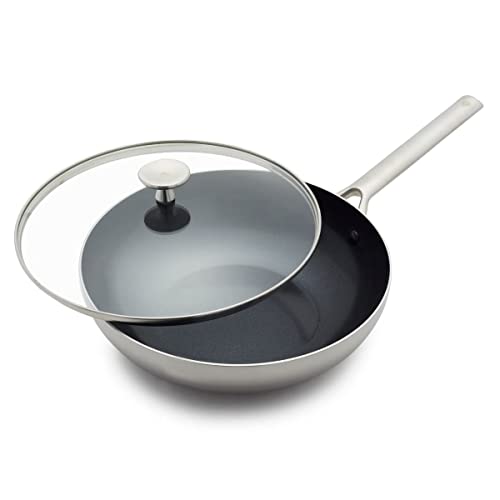 Blue Diamond Triple Steel Wok mit Antihaftbeschichtung, 28cm/3.6 Liter, Silber von Blue Diamond