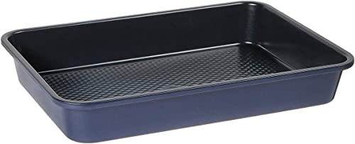 Blue Diamond Bakeware Rechteckige Kuchenbackform mit Antihaftbeschichtung, 33x23cm, Blau von Blue Diamond