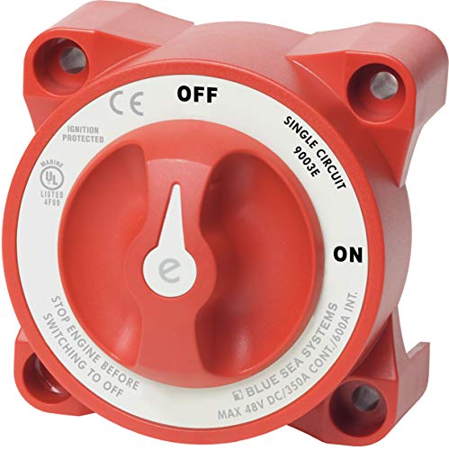 BLUE SEA SYSTEMS BS-9003E / E Ser. Batt Sw 1 Ckt On-Off Red von Blue Sea Systems